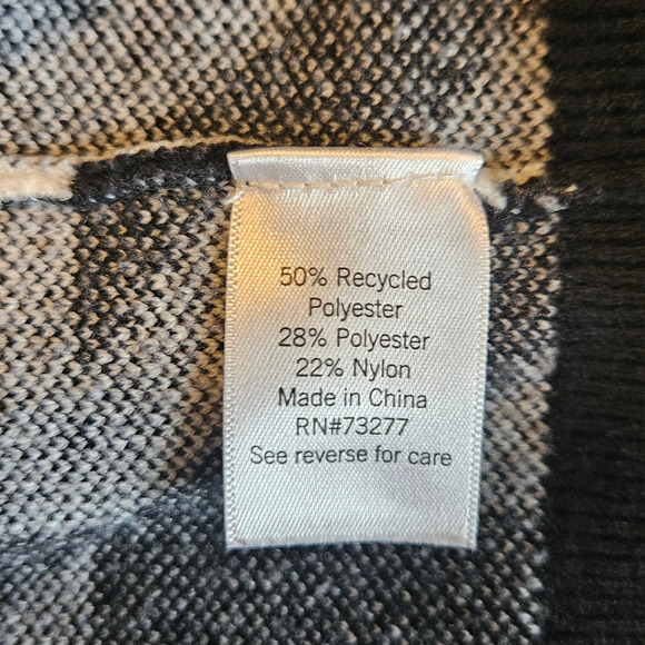 Nine West Black White Houndstooth Half Zip Sweater Women’s Size L - Picture 5 of 6